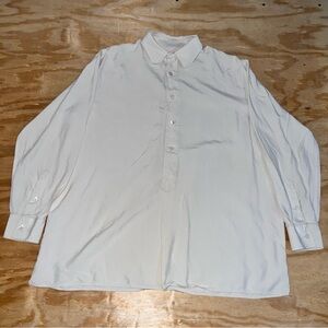 Salvatore Ferragamo Men's White Long-Sleeve Button Shirt Size M